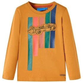 Long-sleeved dark ocher children's t-shirt size 140 by vidaXL, Kids T-shirts - Ref: Foro24-12893, Price: 9,61 €, Discount: %