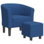 Armchair with blue fabric footstool by vidaXL, Armchairs - Ref: Foro24-356438, Price: 222,14 €, Discount: %