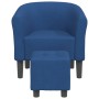 Armchair with blue fabric footstool by vidaXL, Armchairs - Ref: Foro24-356438, Price: 222,14 €, Discount: %