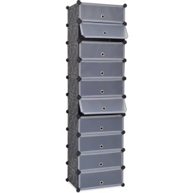 Stackable shoe rack with 10 black compartments by vidaXL, Shoe racks and shoe organizers - Ref: Foro24-244920, Price: 54,81 €...