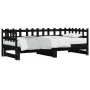 Removable sofa bed solid black pine wood 2x(80x200) cm by vidaXL, Beds and slatted bases - Ref: Foro24-840387, Price: 139,98 ...
