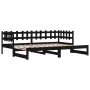 Removable sofa bed solid black pine wood 2x(80x200) cm by vidaXL, Beds and slatted bases - Ref: Foro24-840387, Price: 139,98 ...
