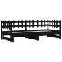 Removable sofa bed solid black pine wood 2x(80x200) cm by vidaXL, Beds and slatted bases - Ref: Foro24-840387, Price: 139,98 ...