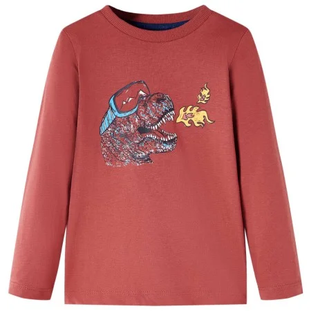 Langarm-Kinder-T-Shirt tan-rot 104 von vidaXL, Kinder-T-Shirts - Ref: Foro24-13455, Preis: 7,99 €, Rabatt: %