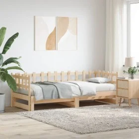 Removable sofa bed solid pine wood 2x(90x190) cm by vidaXL, Beds and slatted bases - Ref: Foro24-840391, Price: 139,69 €, Dis...
