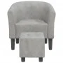Sillón con taburete terciopelo gris claro by vidaXL, Armchairs - Ref: Foro24-356449, Price: 149,76 €, Discount: %