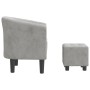 Sessel mit Hocker aus hellem grauem Samt von vidaXL, Sessel - Ref: Foro24-356449, Preis: 145,62 €, Rabatt: %