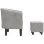 Sillón con taburete terciopelo gris claro by vidaXL, Armchairs - Ref: Foro24-356449, Price: 149,76 €, Discount: %