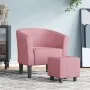 Sillón con taburete terciopelo rosa de vidaXL, Sillones - Ref: Foro24-356454, Precio: 190,24 €, Descuento: %