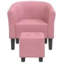 Sillón con taburete terciopelo rosa de vidaXL, Sillones - Ref: Foro24-356454, Precio: 190,24 €, Descuento: %