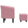 Sillón con taburete terciopelo rosa de vidaXL, Sillones - Ref: Foro24-356454, Precio: 190,24 €, Descuento: %