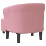 Sillón con taburete terciopelo rosa de vidaXL, Sillones - Ref: Foro24-356454, Precio: 190,24 €, Descuento: %