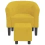Sessel mit Hocker aus gelbem Samt von vidaXL, Sessel - Ref: Foro24-356456, Preis: 162,42 €, Rabatt: %