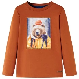 Kinder langärmliges T-Shirt in geröstetem Orangefarben, Größe 128. von vidaXL, Kinder-T-Shirts - Ref: Foro24-12772, Preis: 8,...