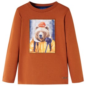 Kinder langärmliges T-Shirt in geröstetem Orangefarben, Größe 128. von vidaXL, Kinder-T-Shirts - Ref: Foro24-12772, Preis: 8,...