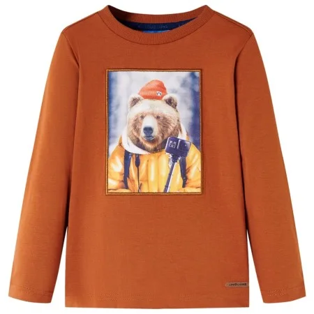 Kinder langärmliges T-Shirt in geröstetem Orangefarben, Größe 128. von vidaXL, Kinder-T-Shirts - Ref: Foro24-12772, Preis: 8,...