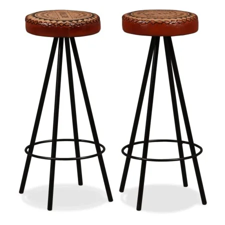 Taburetes de barra de cocina 2 unidades cuero auténtico de vidaXL, Taburetes de cocina - Ref: Foro24-245447, Precio: 146,47 €...