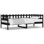 Solid black pine wood sofa bed 90x200 cm by vidaXL, Beds and slatted bases - Ref: Foro24-840381, Price: 100,43 €, Discount: %