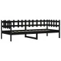 Solid black pine wood sofa bed 90x200 cm by vidaXL, Beds and slatted bases - Ref: Foro24-840381, Price: 100,43 €, Discount: %