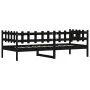 Solid black pine wood sofa bed 90x200 cm by vidaXL, Beds and slatted bases - Ref: Foro24-840381, Price: 100,43 €, Discount: %