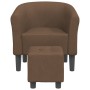 Sessel mit Hocker, brauner Stoff von vidaXL, Sessel - Ref: Foro24-356435, Preis: 144,06 €, Rabatt: %