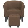 Sillón con taburete tela marrón by vidaXL, Armchairs - Ref: Foro24-356435, Price: 142,49 €, Discount: %