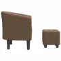 Sillón con taburete tela marrón by vidaXL, Armchairs - Ref: Foro24-356435, Price: 142,49 €, Discount: %