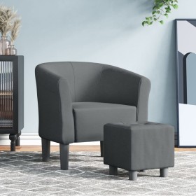 Sillón con taburete tela gris oscuro by vidaXL, Armchairs - Ref: Foro24-356437, Price: 135,96 €, Discount: %
