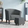 Sillón con taburete tela gris oscuro by vidaXL, Armchairs - Ref: Foro24-356437, Price: 134,01 €, Discount: %