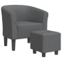 Sessel mit Hocker, dunkelgraues Stoffpolster von vidaXL, Sessel - Ref: Foro24-356437, Preis: 135,96 €, Rabatt: %