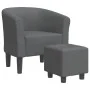 Sillón con taburete tela gris oscuro by vidaXL, Armchairs - Ref: Foro24-356437, Price: 134,01 €, Discount: %