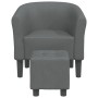 Sessel mit Hocker, dunkelgraues Stoffpolster von vidaXL, Sessel - Ref: Foro24-356437, Preis: 135,96 €, Rabatt: %