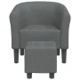 Sillón con taburete tela gris oscuro by vidaXL, Armchairs - Ref: Foro24-356437, Price: 134,01 €, Discount: %