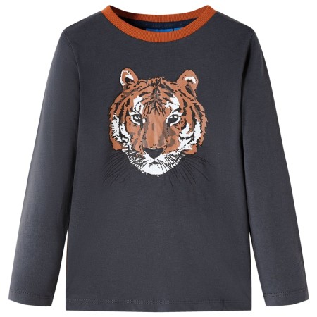Kinder Langarmshirt in Anthrazitgrau, Größe 116. von vidaXL, Kinder-T-Shirts - Ref: Foro24-13466, Preis: 8,00 €, Rabatt: %