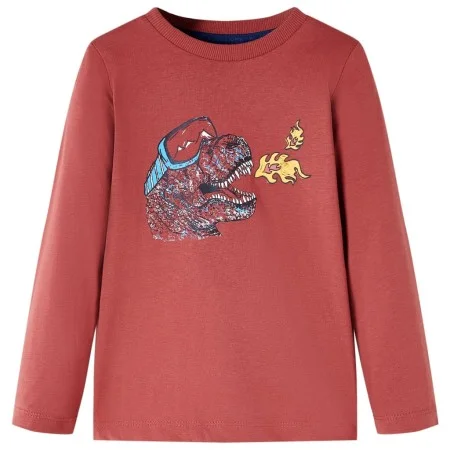 Kinder Langarmshirt in geröstetem Rot, Größe 140. von vidaXL, Kinder-T-Shirts - Ref: Foro24-13458, Preis: 7,99 €, Rabatt: %