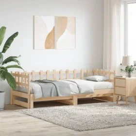 Removable sofa bed solid pine wood 2x(90x200) cm by vidaXL, Beds and slatted bases - Ref: Foro24-840388, Price: 122,19 €, Dis...