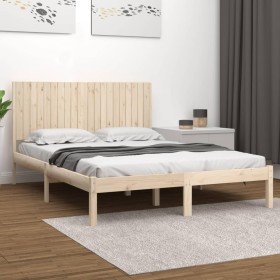 Estructura de cama sin colchón madera maciza de pino 200x200 cm Estructura de cama sin colchón madera maciza de pino 200x200 cm