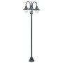 Farola de jardín con 3 luces aluminio verde oscuro E27 220 cm