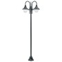 Farola de jardín con 3 luces aluminio verde oscuro E27 220 cm