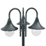 Farola de jardín con 3 luces aluminio verde oscuro E27 220 cm