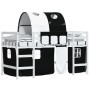 Kinderhochbett mit schwarz-weißem Kiefernholztunnel 90x200 cm von , Betten und Lattenroste - Ref: Foro24-3206994, Preis: 219,...