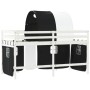 Children's loft bed with black white pine wood tunnel 90x200 cm by , Beds and slatted bases - Ref: Foro24-3206994, Price: 219...