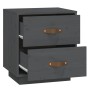 Mesita de noche madera maciza de pino gris 40x34x45 cm de vidaXL, Mesitas de noche - Ref: Foro24-818329, Precio: 54,49 €, Des...