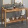 Solid teak wood vanity unit with river stone sinks by vidaXL, bathroom vanities - Ref: Foro24-246497, Price: 384,94 €, Discou...