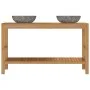 Solid teak wood vanity unit with river stone sinks by vidaXL, bathroom vanities - Ref: Foro24-246497, Price: 384,94 €, Discou...