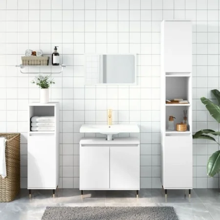White plywood 3-piece bathroom furniture set by , Bathroom furniture - Ref: Foro24-3187781, Price: 170,05 €, Discount: %