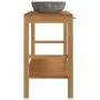 Solid teak wood vanity unit with river stone sinks by vidaXL, bathroom vanities - Ref: Foro24-246497, Price: 384,94 €, Discou...