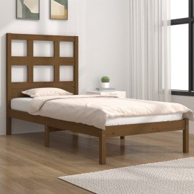 Estructura de cama madera maciza pino marrón miel 100x200 cm en Camas y somieres | Comprar online en Foro24