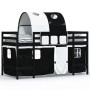 Children's loft bed with black white pine wood tunnel 90x200 cm by , Beds and slatted bases - Ref: Foro24-3206997, Price: 217...