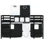 Cama alta niños con túnel madera pino blanco negro 90x200 cm de , Camas y somieres - Ref: Foro24-3206997, Precio: 216,18 €, D...
